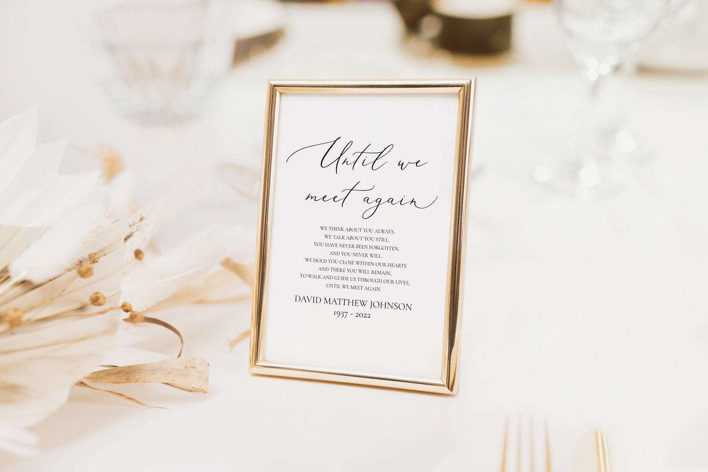 Until We Meet Again Sign Template, Until We Meet Again Memorial Sign, Printable Until We Meet Again Wedding Sign Wedding Memorial Table Sign