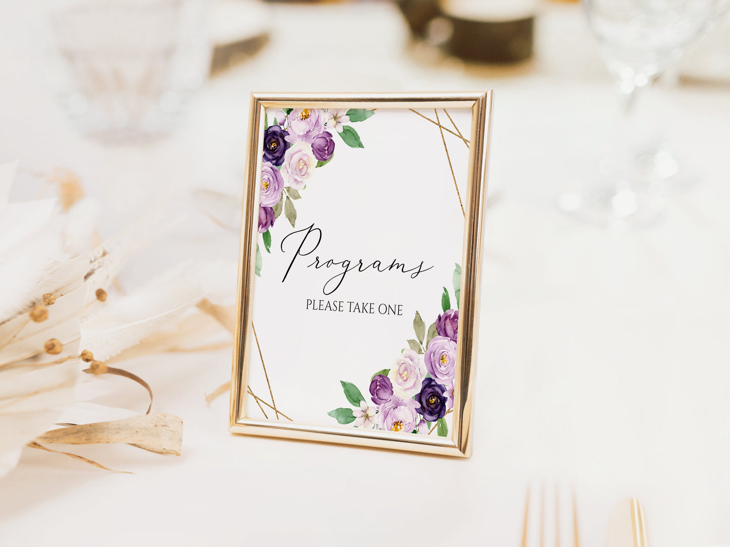 Purple Funeral Program Sign, Printable Purple Memorial Program Sign, Memorial Service Sign, Purple Floral Funeral Decor, Memorial Program P1