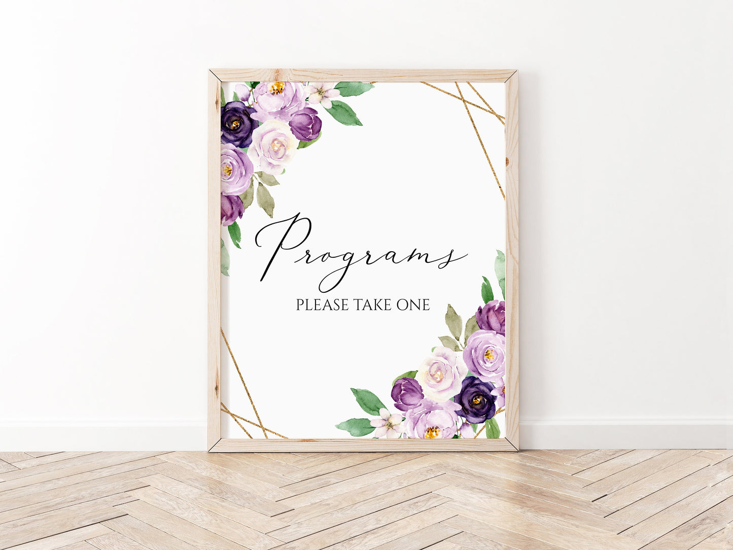 Purple Funeral Program Sign, Printable Purple Memorial Program Sign, Memorial Service Sign, Purple Floral Funeral Decor, Memorial Program P1
