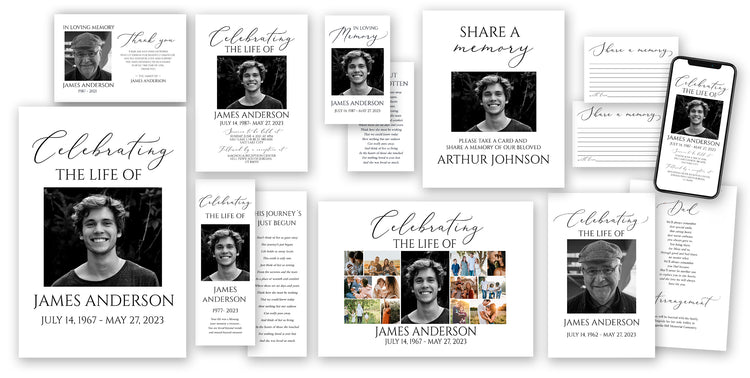 Funeral Templates Celebration of life Funeral Program Invitation cards ...