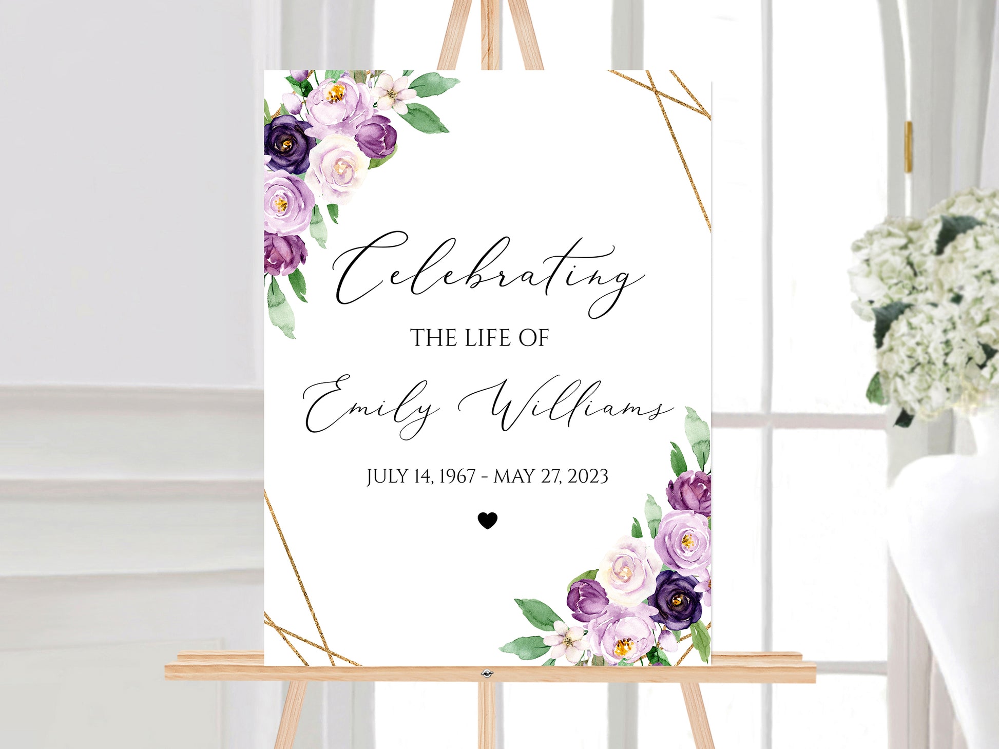 Celebration Of Life Welcome Sign, Funeral Welcome Sign, In Loving Memory, Obituary, Memorial Sign, Editable Funeral Sign, Order of service, P1