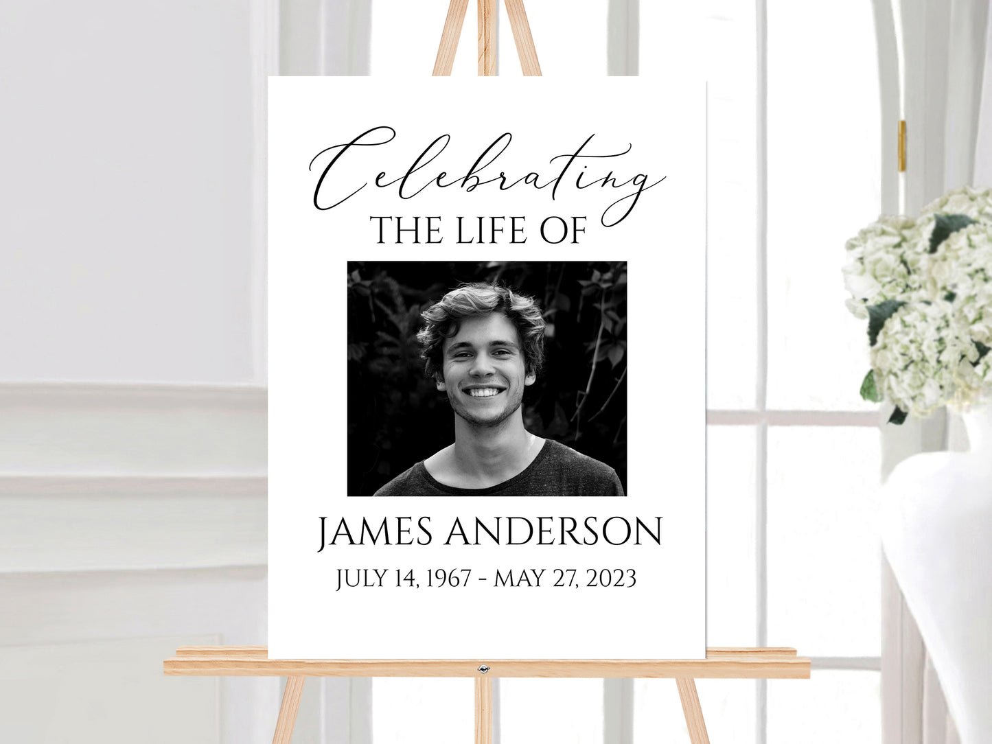 Simple Celebration Of Life Welcome Sign, Funeral Welcome Sign, In Loving Memory, Obituary, Memorial Sign, Editable Funeral Sign, Order of service S1