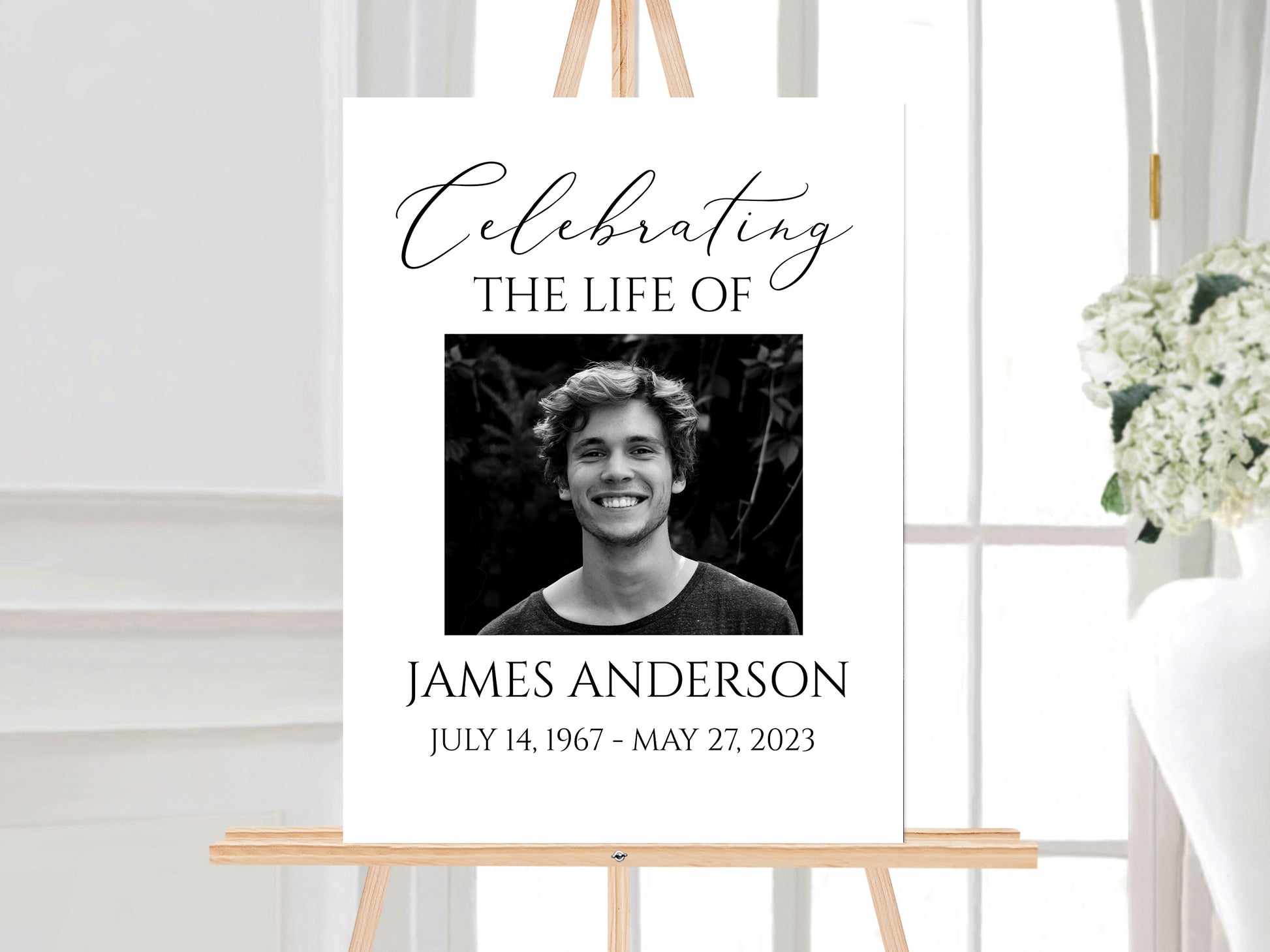 Simple Celebration Of Life Welcome Sign, Funeral Welcome Sign, In Loving Memory, Obituary, Memorial Sign, Editable Funeral Sign, Order of service S1