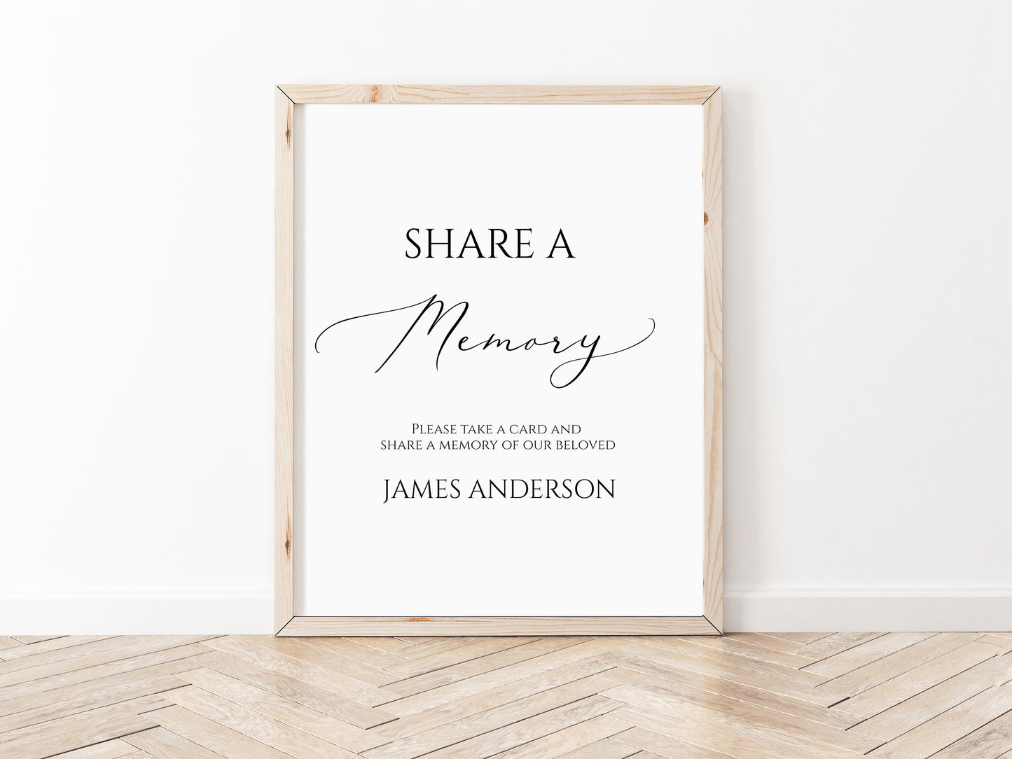 Share a Memory Funeral Sign and Share a Memory Card, Greenery Funeral Memory Card, Editable Funeral share a memory template, Funeral Announcement S1