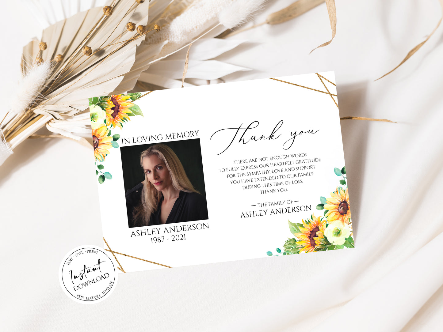 Celebration Of Life Sunflower Funeral Bundle Set, Memorial Package, Celebration of Life Package, In Loving Memory Suite, Sunflower Funeral Templates Bundle