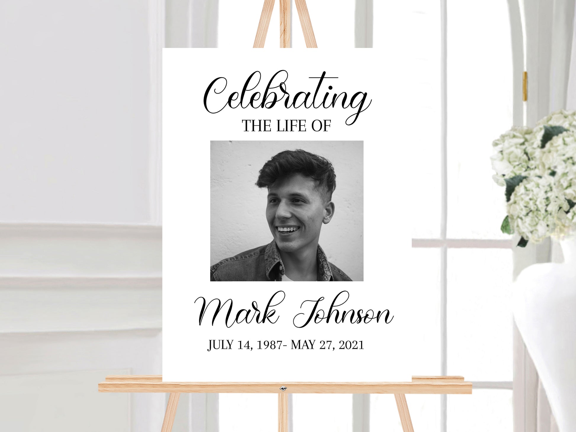 Celebration Of Life Simple Elegant Funeral Welcome Sign Template Funeral Welcome Sign, In Loving Memory, Obituary, Memorial Sign, Editable Funeral Sign S3