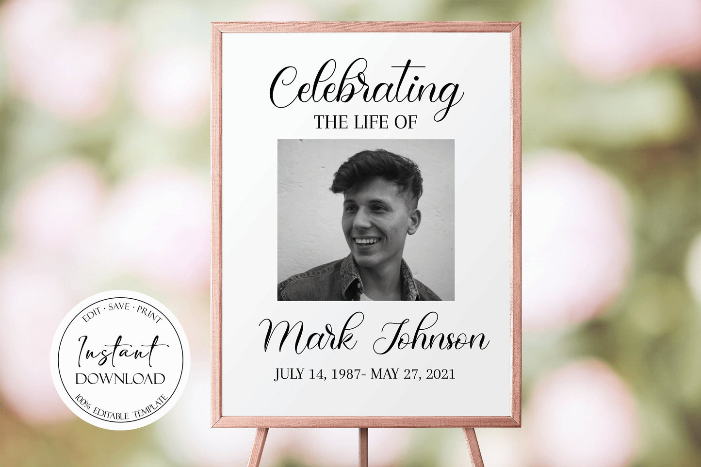 Celebration Of Life Simple Elegant Funeral Welcome Sign Template Funeral Welcome Sign, In Loving Memory, Obituary, Memorial Sign, Editable Funeral Sign S3