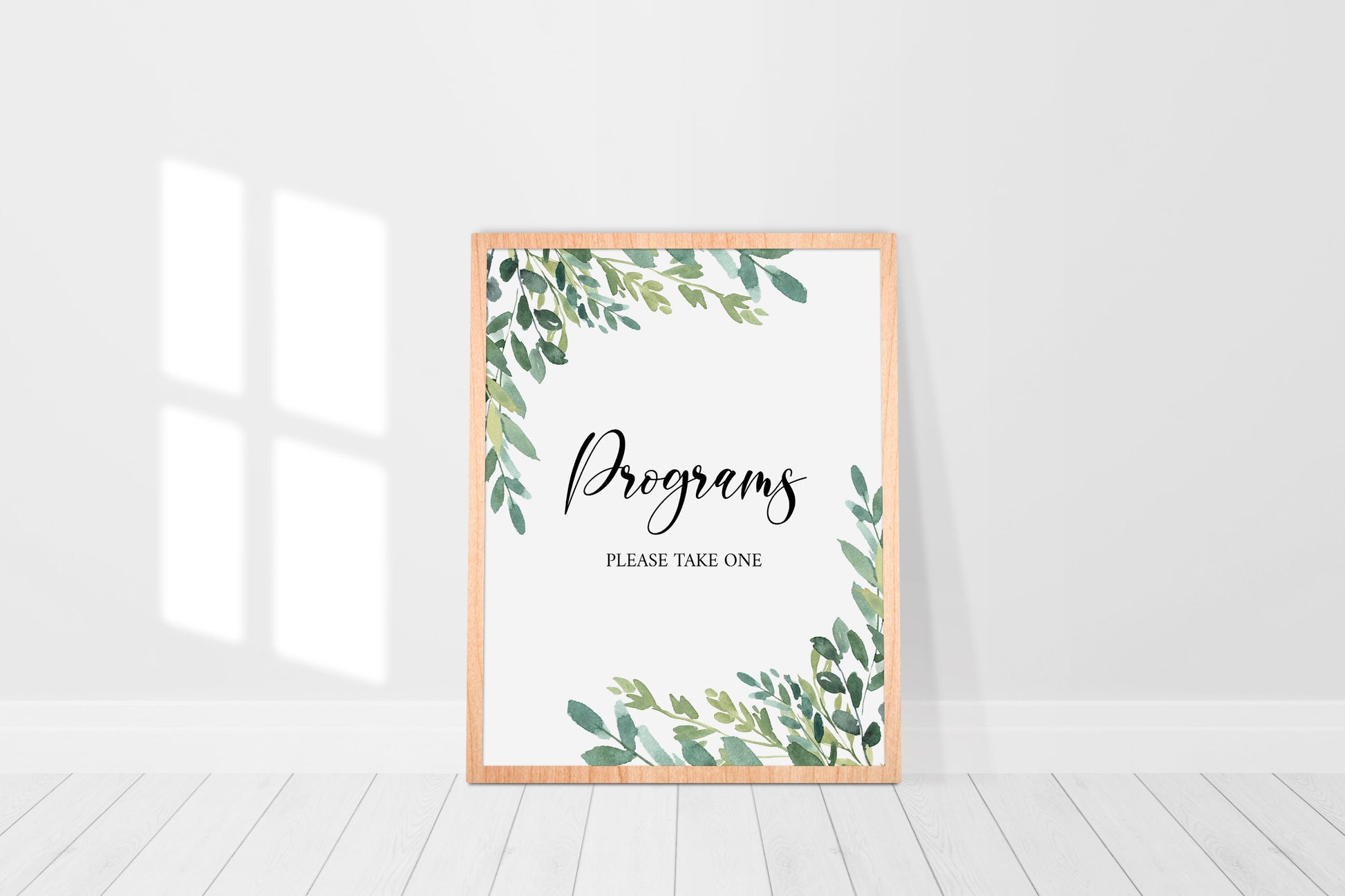 Celebration of life Watercolor Greenery Funeral Program Sign Template, Printable Greenery Memorial Program Sign, Greenery Funeral Decor, Memorial Program Sign