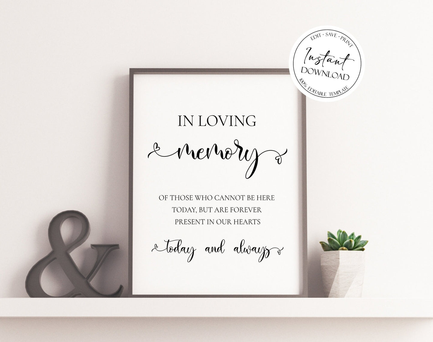 In Loving Memory Sign Template, Memorial Sign, Wedding Memory Sign, In Loving Memory, Memory Sign, Loved Ones Sign, Wedding Memorial, S2