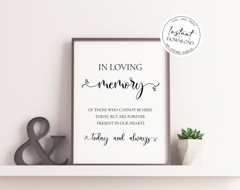 In Loving Memory Sign Template S2 – PeacefulMemoryDesign