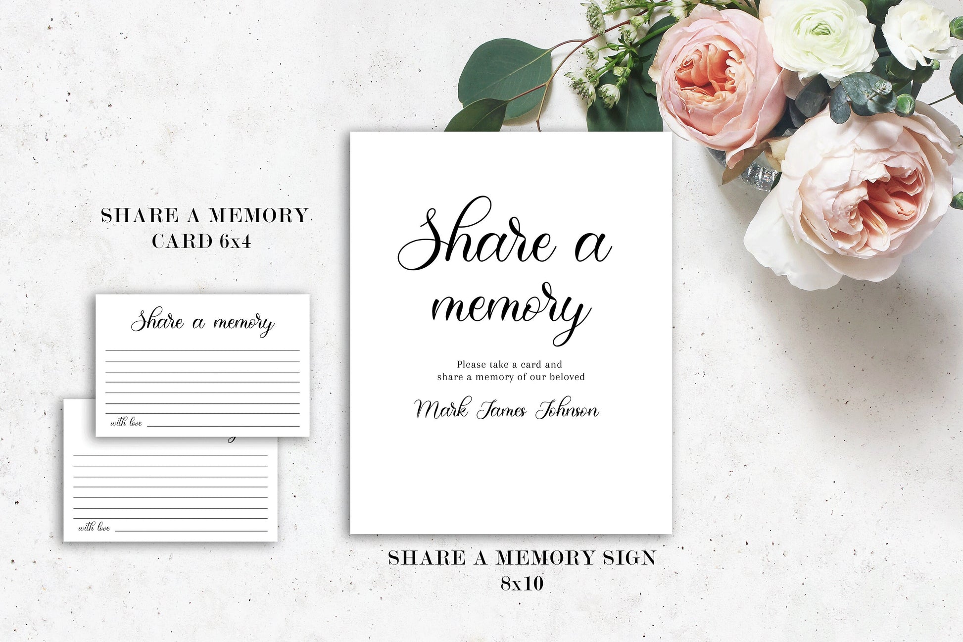 Editable Celebration Of Life Simple Elegant Funeral Bundle Set, Memorial Package, In Loving Memory Suite, Simple Elegant Funeral S3