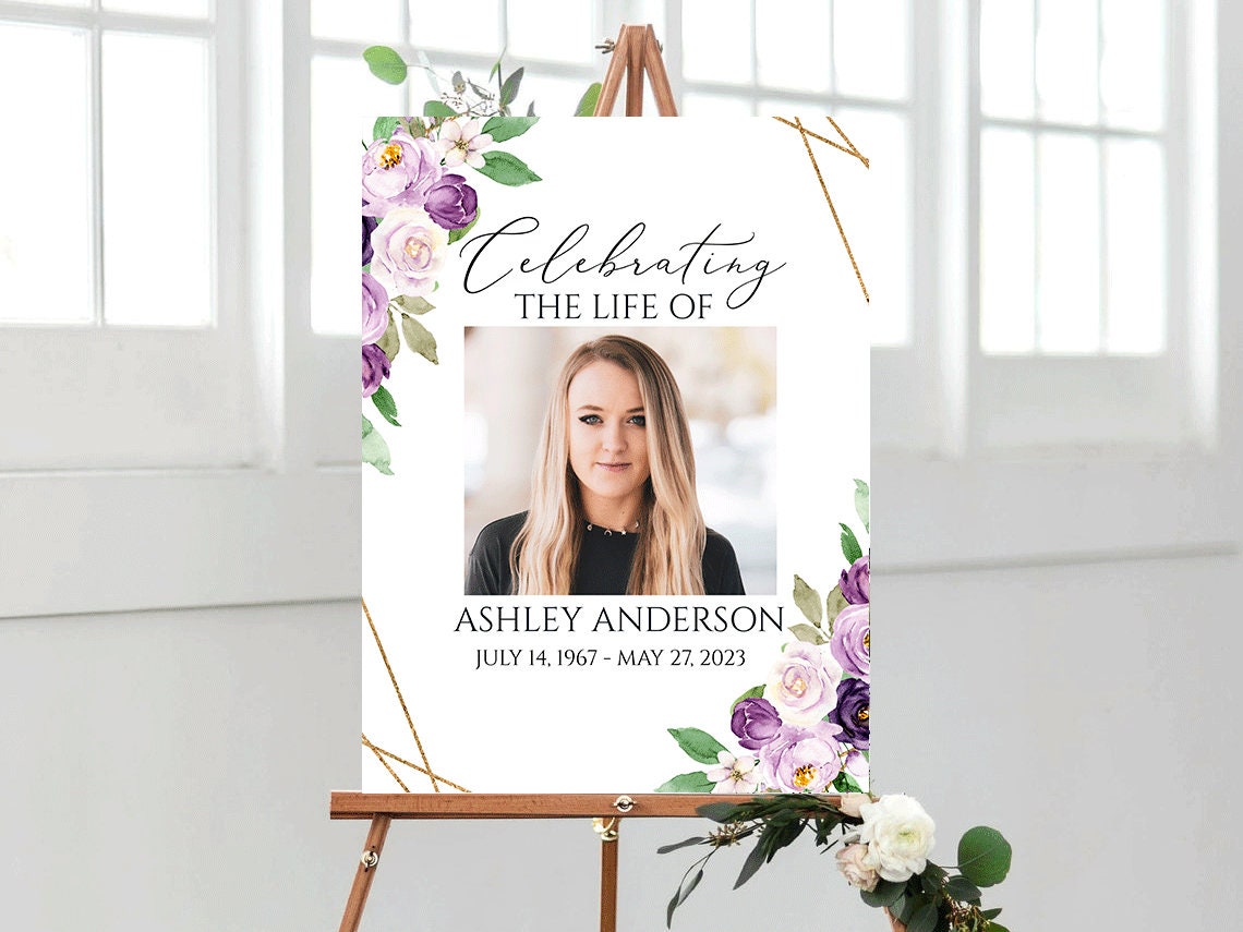 Celebration Of Life Welcome Sign, Funeral Welcome Sign, In Loving Memory, Obituary, Memorial Sign, Editable Funeral Sign, Order of service, P1