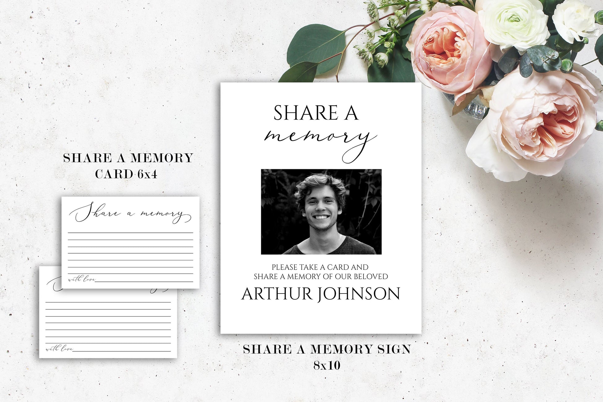 Editable Funeral Bundle, Memorial Package, Celebration of Life Templates, In Loving Memory Suite, Funeral Templates Bundle, Simple Elegant Funeral S1