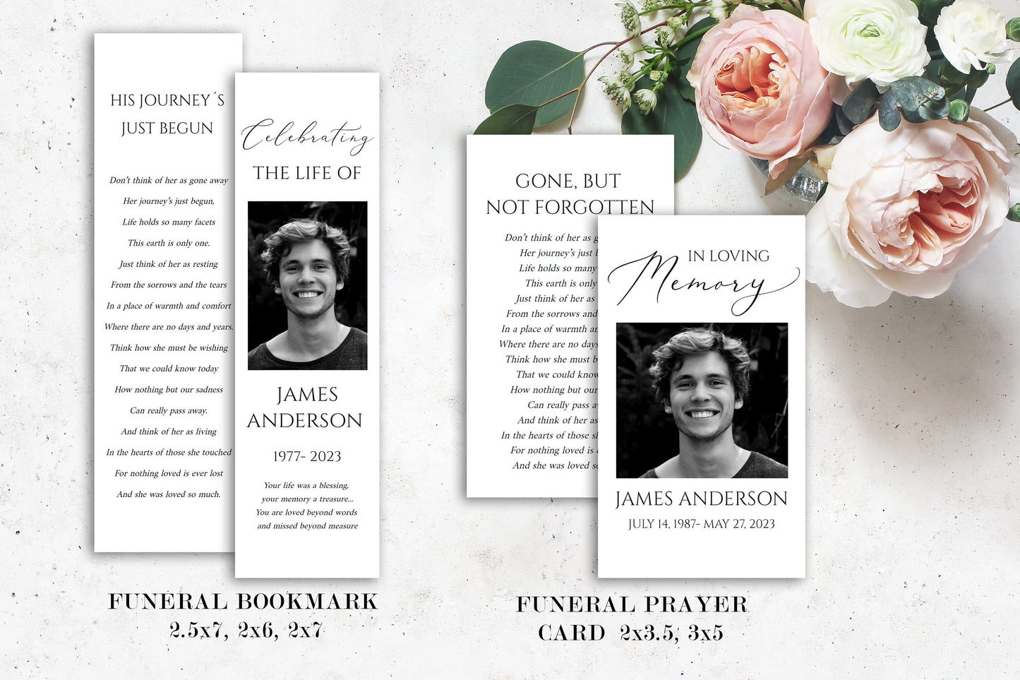 Editable Funeral Bundle, Memorial Package, Celebration of Life Templates, In Loving Memory Suite, Funeral Templates Bundle, Simple Elegant Funeral S1