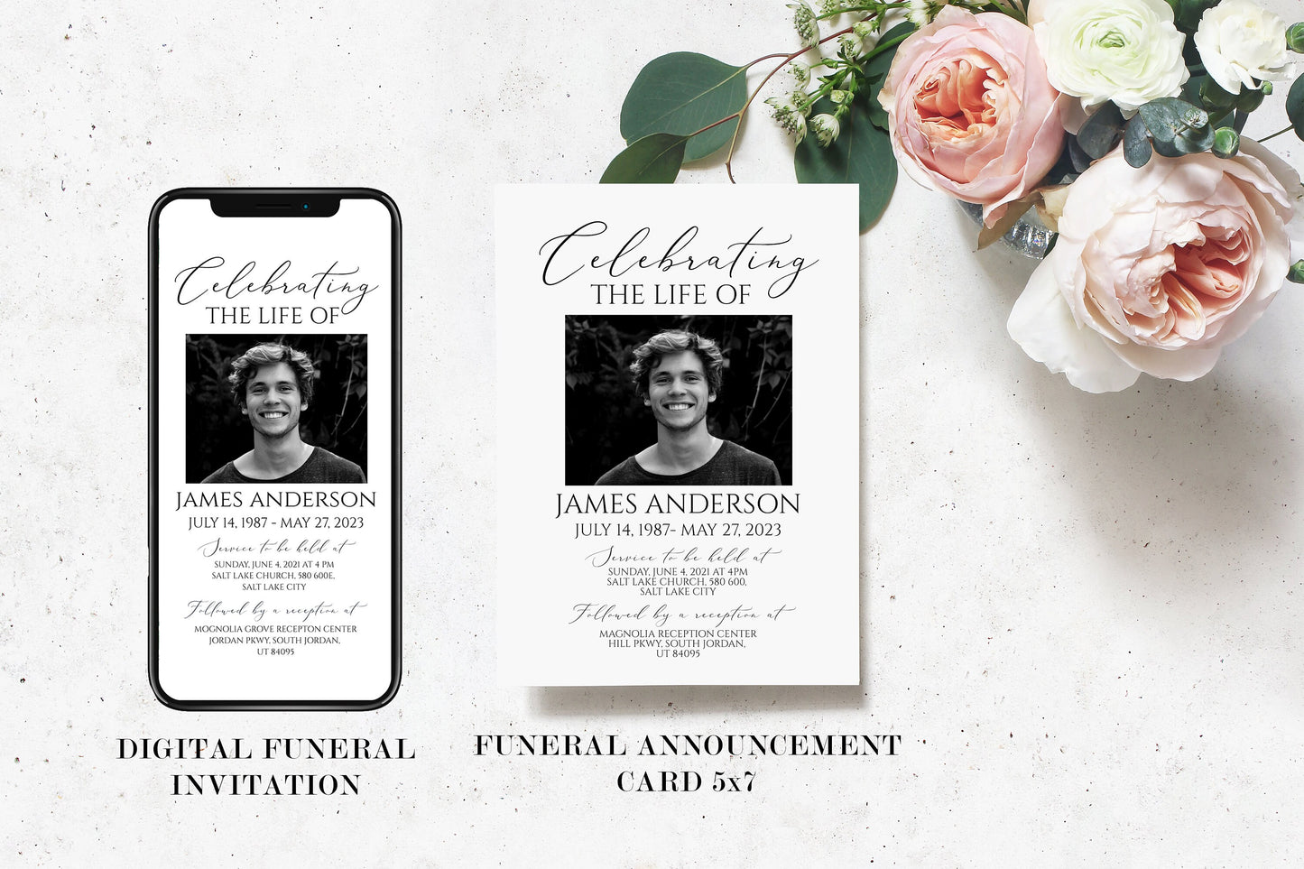 Editable Funeral Bundle, Memorial Package, Celebration of Life Templates, In Loving Memory Suite, Funeral Templates Bundle, Simple Elegant Funeral S1