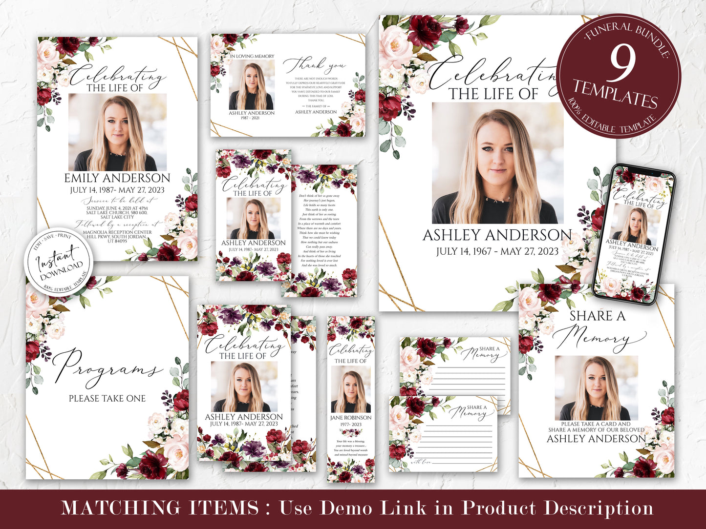 Red Roses Share a Memory Funeral Sign Share a Memory Card, Roses Funeral Memory Card, Editable Red Roses Funeral Share a Memory Template R1